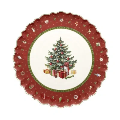 Villeroy & Boch Toy's Delight Cake Platter In White;red