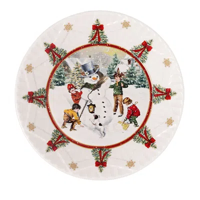 VILLEROY & BOCH TOY'S FANTASY LARGE BOWL: BUILDING A SNOWMAN
