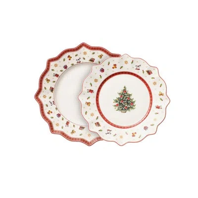 Villeroy & Boch Toys Delight 8 Piece Dinnerware Set, Service For 4 In White;red