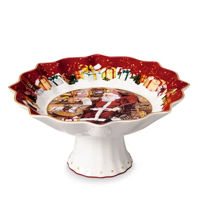 Villeroy & Boch Toys Fantasy Santa Reads Wish List Footed Bowl In Multi