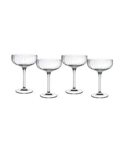 Villeroy & Boch Villeroy Boch Rose Garden Coupe Champagne Glasses, Set Of 4 In Transparent