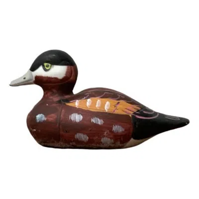 Pre-owned Villeroy & Boch Vintage Handpainted Duck Figurine By Gallo Design For , 1970s In Black