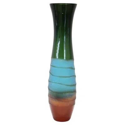 Pre-owned Villeroy & Boch Vintage Multicolored Art Glass Vase By , 1990s In Black