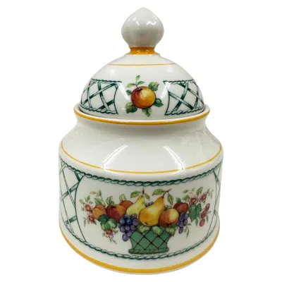 Pre-owned Villeroy & Boch Vintage  Basket Pattern Covered Sugar Bowl, Germany In Beige