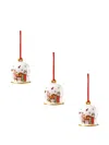 Villeroy & Boch Winter Bakery Delight Ciotola Ornaments (set Of Three) In White