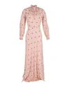Vilshenko Eleanora Maxi Dress In Peach Floral Print Silk In Orange