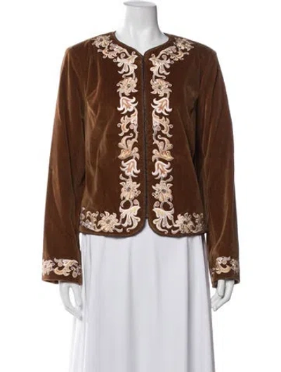 Pre-owned Vilshenko Floral Print Jacket W/ Tags In Brown