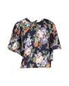 Vilshenko Floral Print Lena Top In Multicolor Silk In Multi