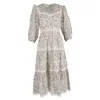 Vilshenko Gardenia Printed Midi Dress In Multicolor Cotton In Multi