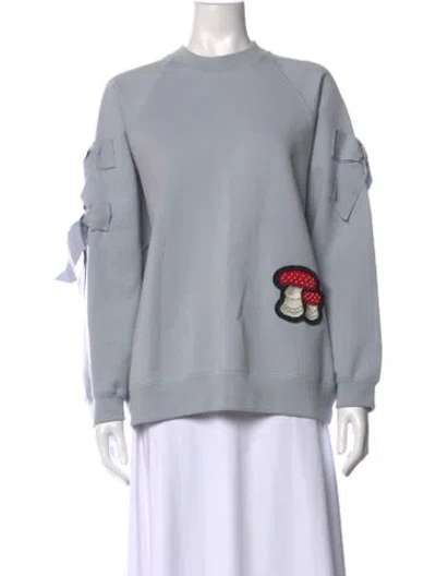 Pre-owned Vilshenko Graphic Print Crew Neck Sweatshirt In Blue