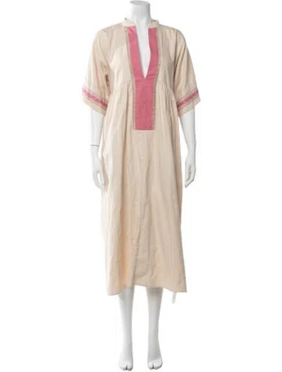 Pre-owned Vilshenko Linen Midi Length Dress In Neutrals