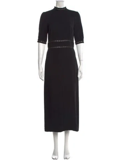Pre-owned Vilshenko Mock Neck Long Dress In Black