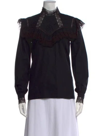 Pre-owned Vilshenko Mock Neck Long Sleeve Blouse W/ Tags In Black