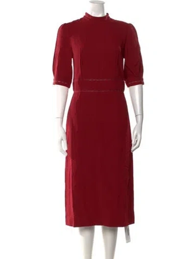 Pre-owned Vilshenko Mock Neck Midi Length Dress In Red