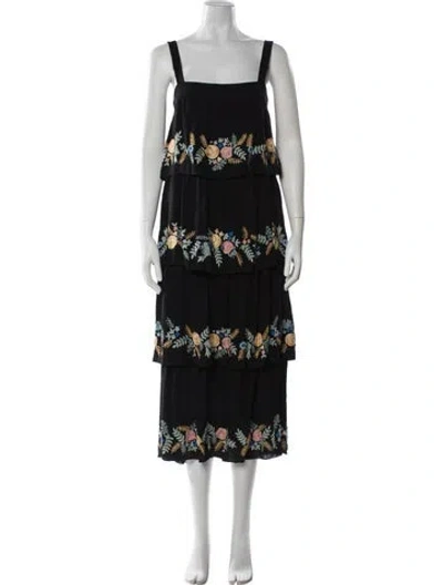 Pre-owned Vilshenko Silk Long Dress In Black