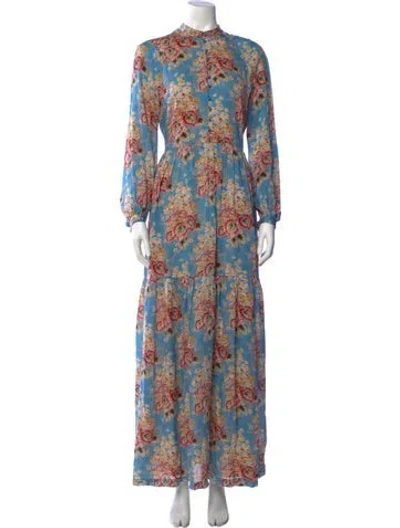 Pre-owned Vilshenko Silk Long Dress In Blue