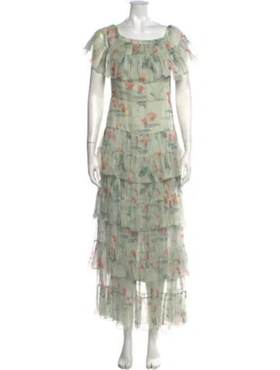 Pre-owned Vilshenko Silk Long Dress In Green
