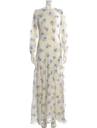Pre-owned Vilshenko Silk Long Dress In Neutral