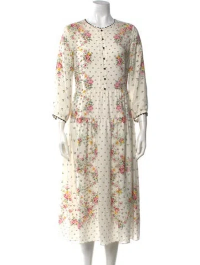 Pre-owned Vilshenko Silk Long Dress In Neutrals