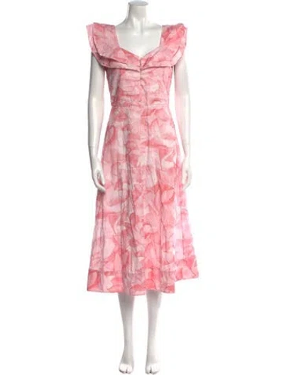 Pre-owned Vilshenko Silk Midi Length Dress In Pink
