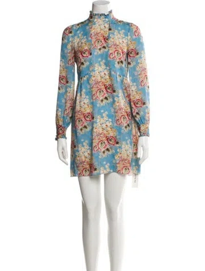 Pre-owned Vilshenko Silk Mini Dress In Blue