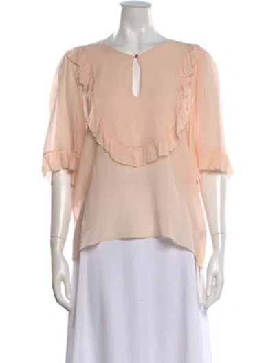 Pre-owned Vilshenko Silk V-neck Blouse In Pink