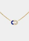 VILTIER MAGNETIC SEMI NECKLACE IN LAPIS LAZULI, 18K YELLOW GOLD AND DIAMONDS