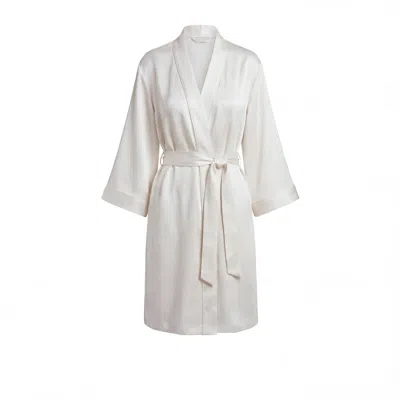 Vimissia Women's Bubble Silk Short Robe In Off-white