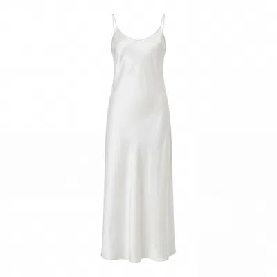 Vimissia Women's White Long Silk Slip Dress In Ivory