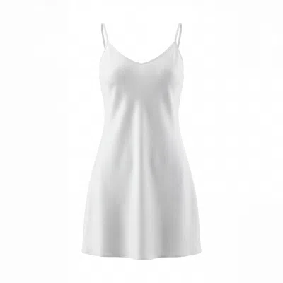 Vimissia Women's White Mini Ivory Silk Slip Dress