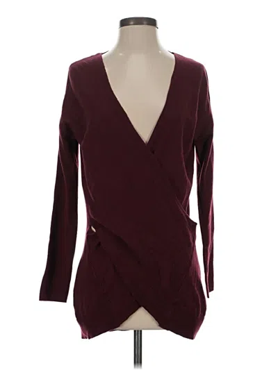 Pre-owned Vimmia Long Sleeve Top Burgundy Plunge Neckline Tops