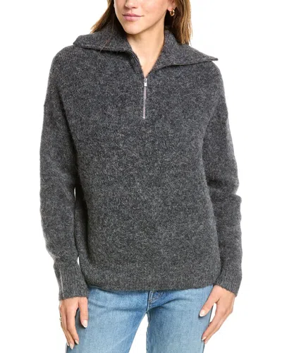 Vince 1/4-zip Alpaca-blend Sweater In Grey