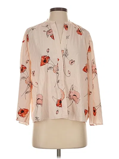 Pre-owned Vince 3/4 Sleeve Blouse In Tan