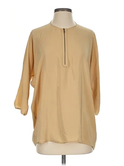 Pre-owned Vince 3/4 Sleeve Blouse In Tan