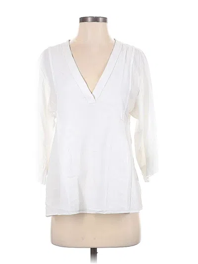 Pre-owned Vince 3/4 Sleeve Blouse In White