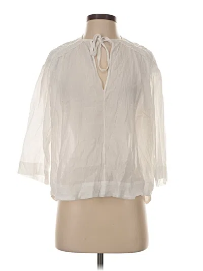 Pre-owned Vince 3/4 Sleeve Blouse In White