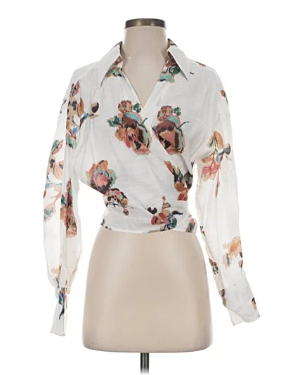 Pre-owned Vince 3/4 Sleeve Blouse In White