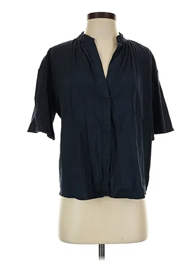 Pre-owned Vince 3/4 Sleeve Button Down Shirt In Blue