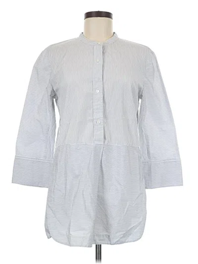 Pre-owned Vince 3/4 Sleeve Button Down Shirt In Gray