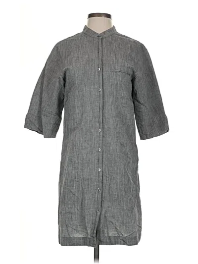 Pre-owned Vince 3/4 Sleeve Button Down Shirt In Gray