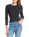 Vince Elbow-sleeve Crewneck Tee In Black