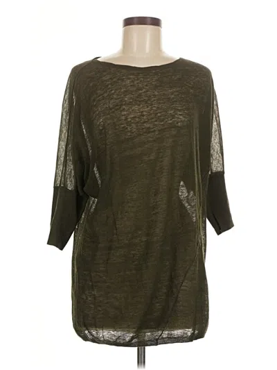Pre-owned Vince 3/4 Sleeve Top Green Boatneck Tops