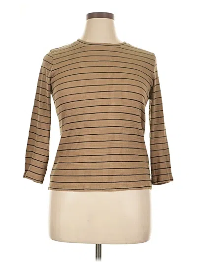 Pre-owned Vince 3/4 Sleeve T-shirt In Brown