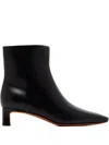 Vince 40mm Harlan Square-toe Leather Ankle Boots In Black