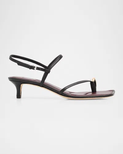 Vince 40mm Polli Leather Kitten-heel Sandals In Black