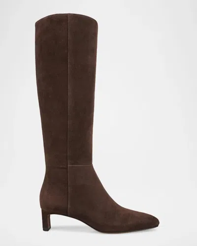 Vince 45mm Lilith Suede Wide Calf Knee-high Boots In Brown