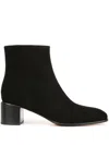 Vince Suede Block-heel Ankle Booties In Black