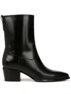 Vince Arlington Western Leather Ankle Boots In Black