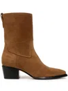Vince Arlington Western Suede Ankle Boots In Brown