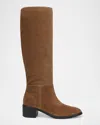 Vince Adan Tall Leather Boot In Elmwood -